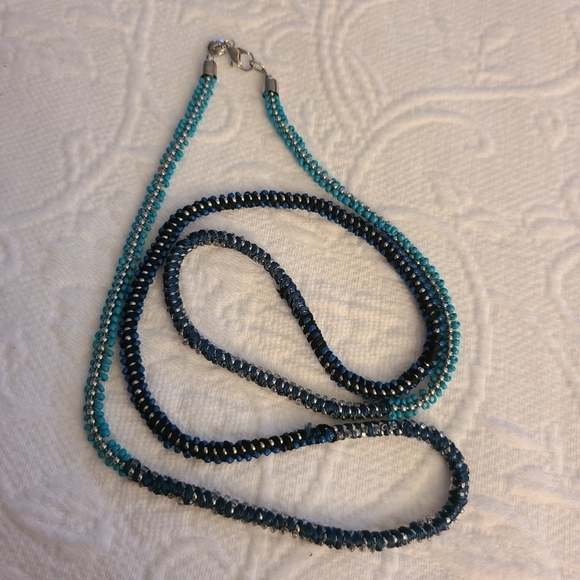 ⭐️40% Off⭐️ Loft Long Blue Beaded Ball Chain Necklace - Picture 5 of 10